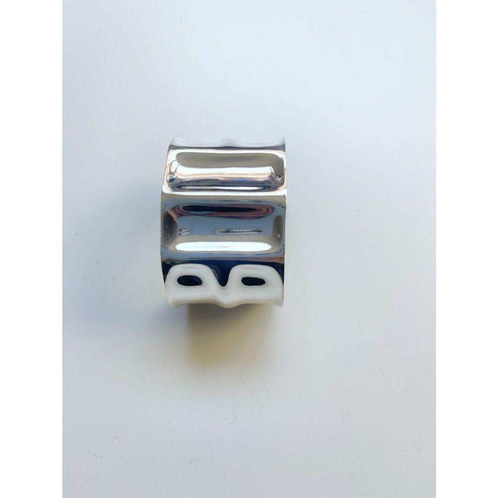 Mayamar silver Hammered Sculpted Wide Cuff Bracelet - Picture 7 of 9